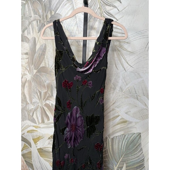 Sue Wong Y2K Silk Fairy Floral Beaded Velvet Maxi Dress SZ 8 - Picture 2 of 6